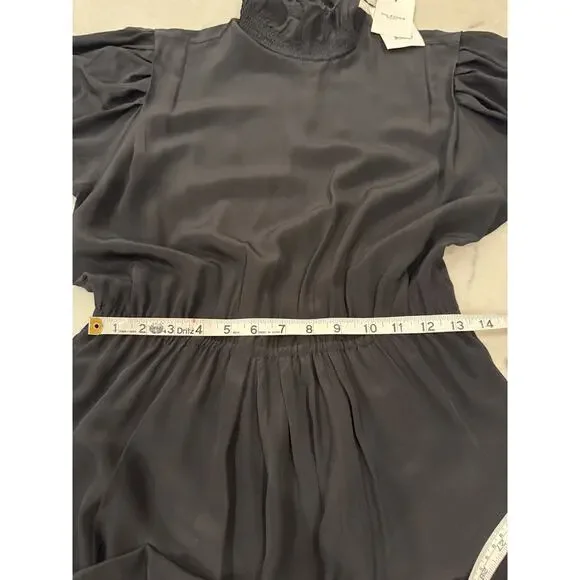 Isabel Marant Etoile Yescott Dress Sz 6 EU Sz 36 Black Silk Asymmetric Midi NWT - Picture 10 of 12